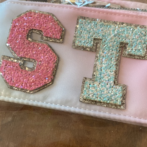 Dyshayen glitter letter “stuff” zip pouch - Picture 2 of 5